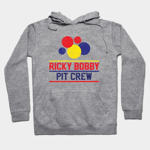Ricky Bobby Pit Crew (Rough Distressed Texture) Hoodie by DavidLoblaw